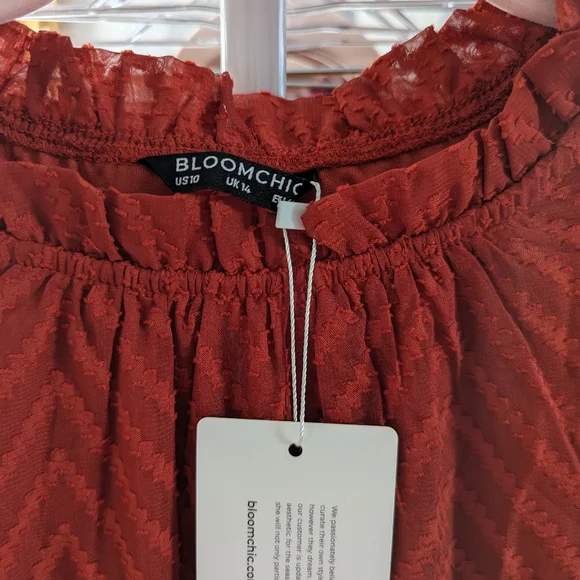 Elegant Rust Orange Midi Dress - Picture 13 of 13